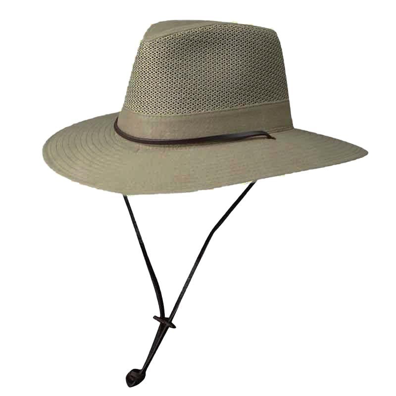 Brushed Twill Mesh Crown Safari Hat, 2XL- DPC Outdoor Hats Camel 2X-Large (63 cm)
