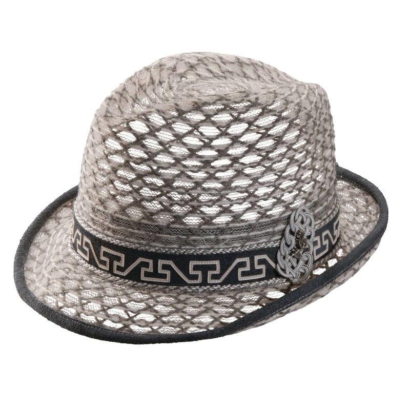 Carlos Santana Threaded Braid Fedora Hat Black and White M
