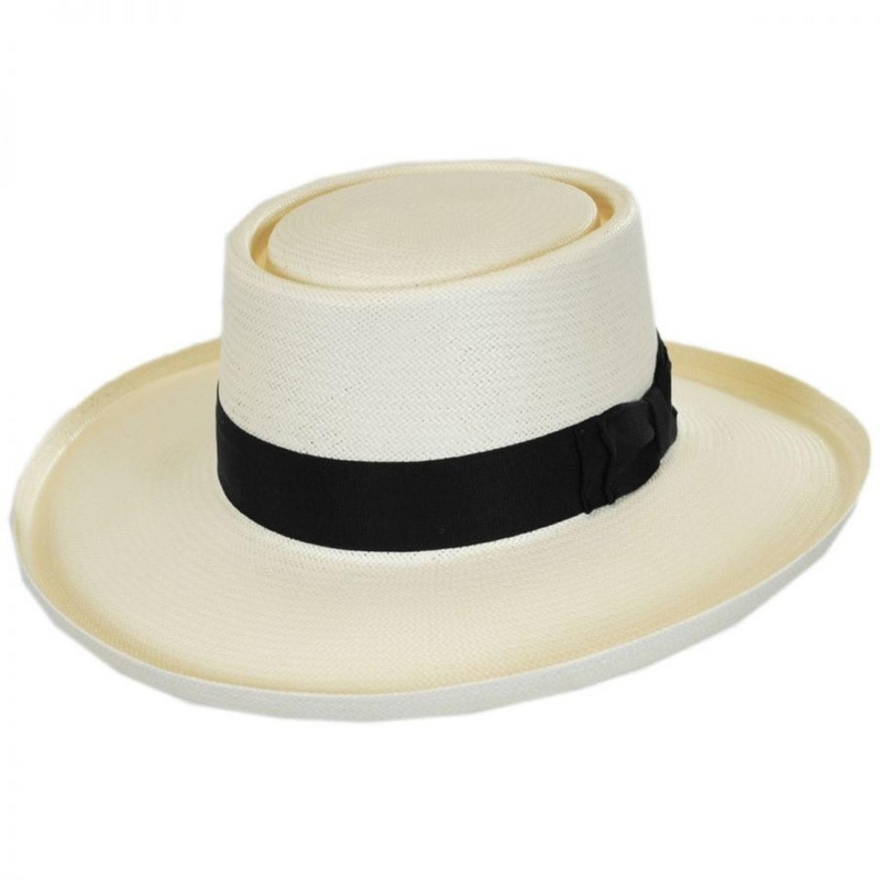 Colonel Shantung Straw Gambler Hat NATURAL 6 3/4