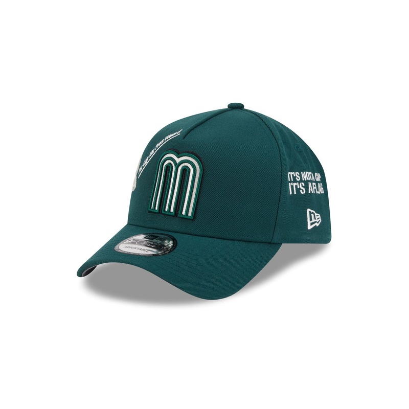 Mexico Baseball New Era Anniversary Logos Green 9FORTY M-Crown A-Frame Snapback Hat One Size