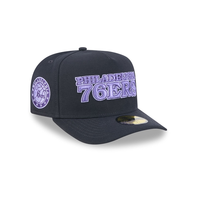 Philadelphia 76ers Navy Lavender 59FIFTY A-Frame Fitted Hat 7