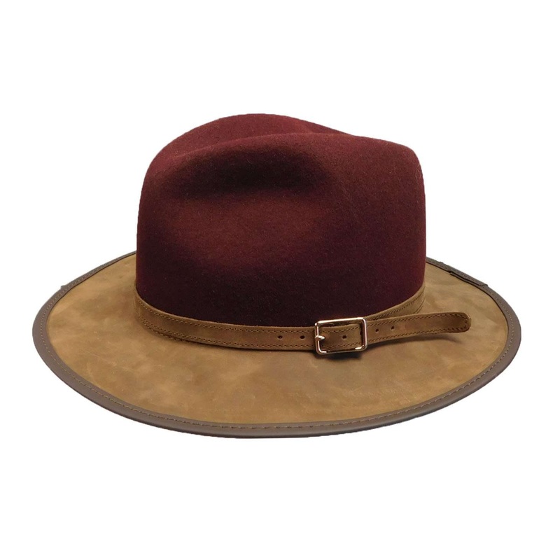 Summit Safari Wool and Leather Hat -Burgundy Burgundy
