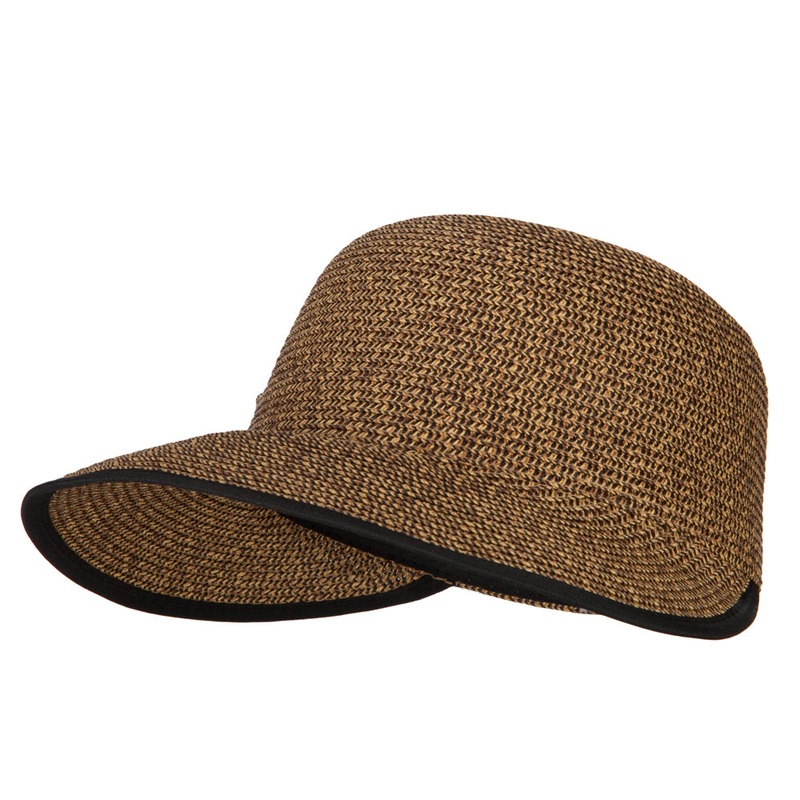 UPF 50+ Women’s Paper Braid Large Brim Hat Black Tweed One Size