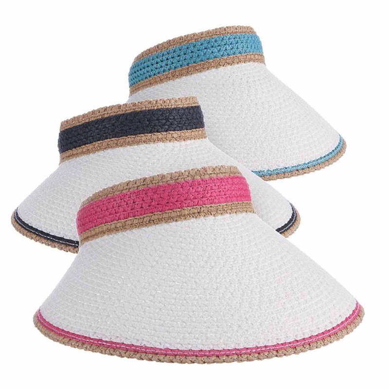 Wide Brim Clip On Sun Visor with Contrast Color Band – DPC Global Fuchsia