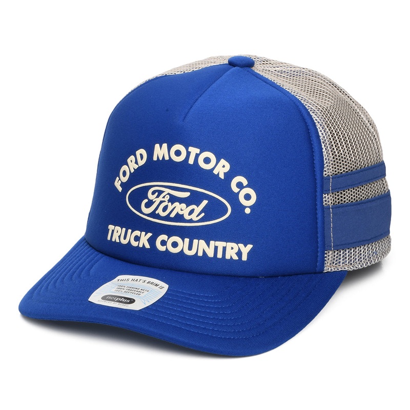 Brixton Hats Ford Built Tough MP Trucker Cap – Blue-White Adjustable