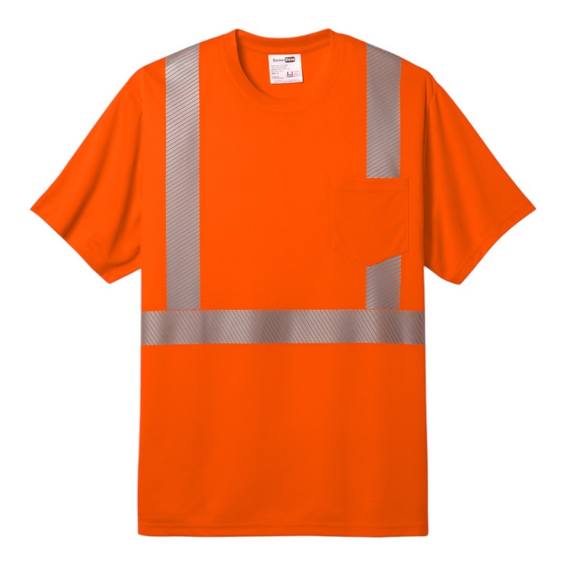 CornerStone ANSI 107 Class 2 Segmented Tape Tee CS204 Safety Orange S