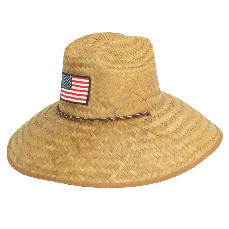 Goldcoast Canton US Flag Straw Lifeguard Hat GCB6025 Natural