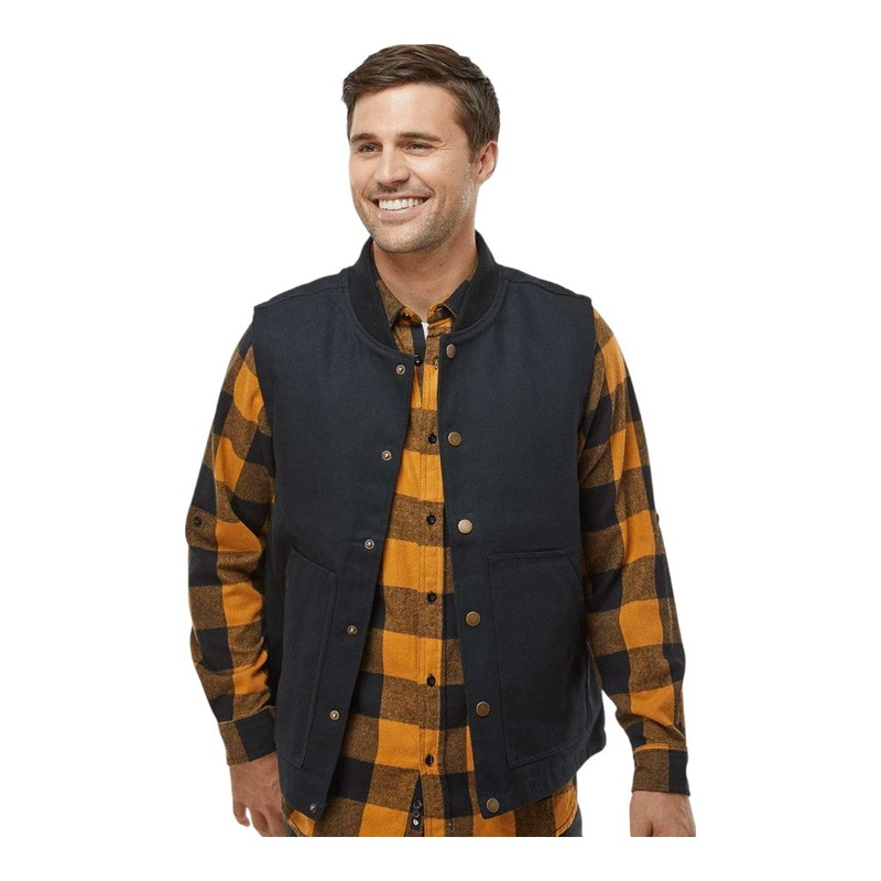 Independent Trading Co EXP560V Men’s Insulated Canvas Workwear Vest Black XS