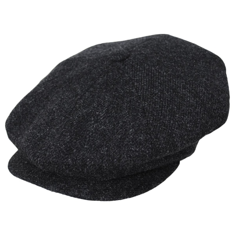 Melange Wool Newsboy Cap CHARCOAL S
