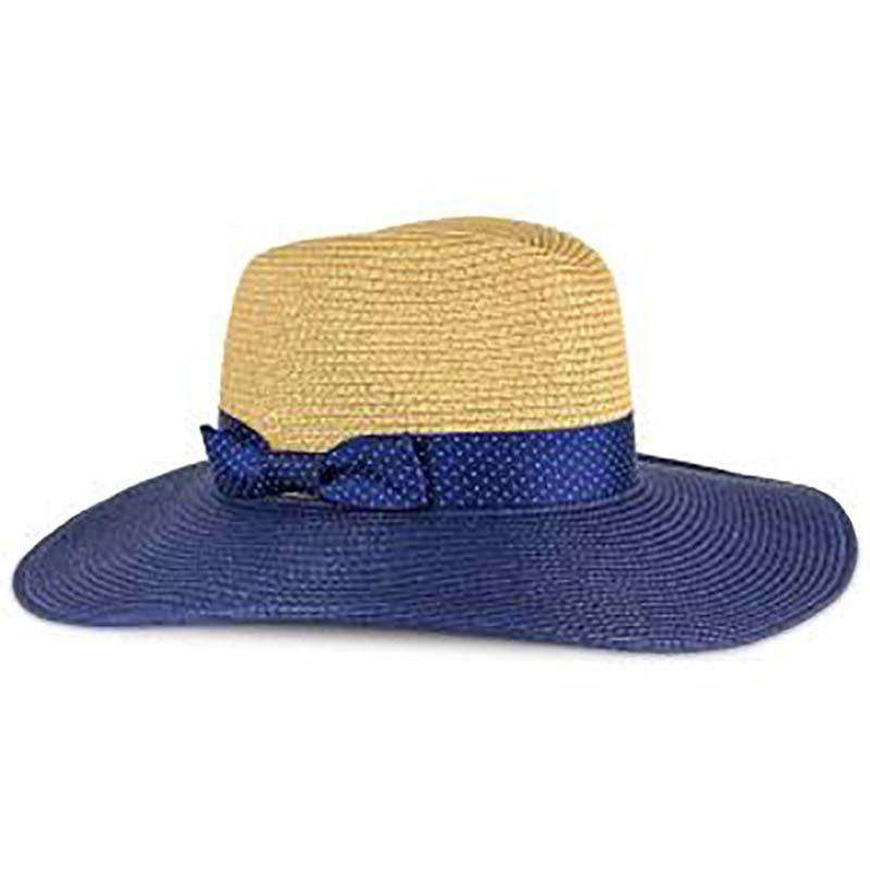 Navy Polka Dot Ribbon Bow Safari Hat – Jones New York Navy