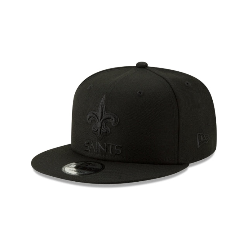 New Orleans Saints Basic Black On Black 9FIFTY Snapback Hat One Size