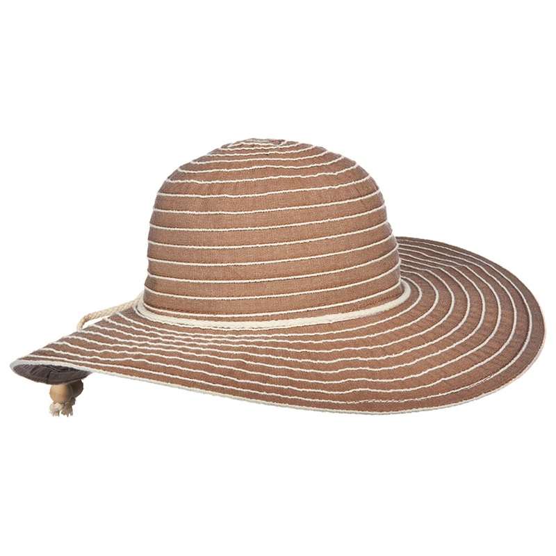 Scala Hats Sonia Wide Brim Sun Hat – Brown 1-Size