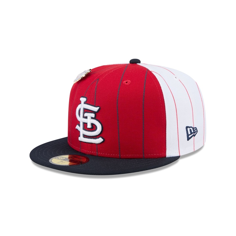 St. Louis Cardinals Pinstripe League Pin 59FIFTY Fitted Hat 7