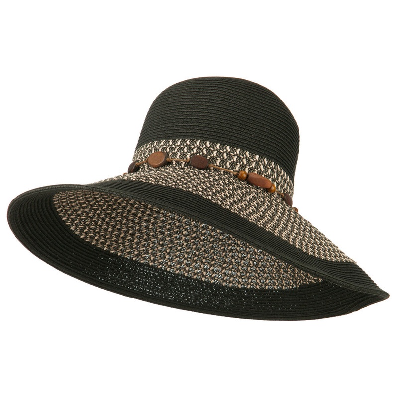 UPF 50+ Tweed Braid Bead Hat Black One Size