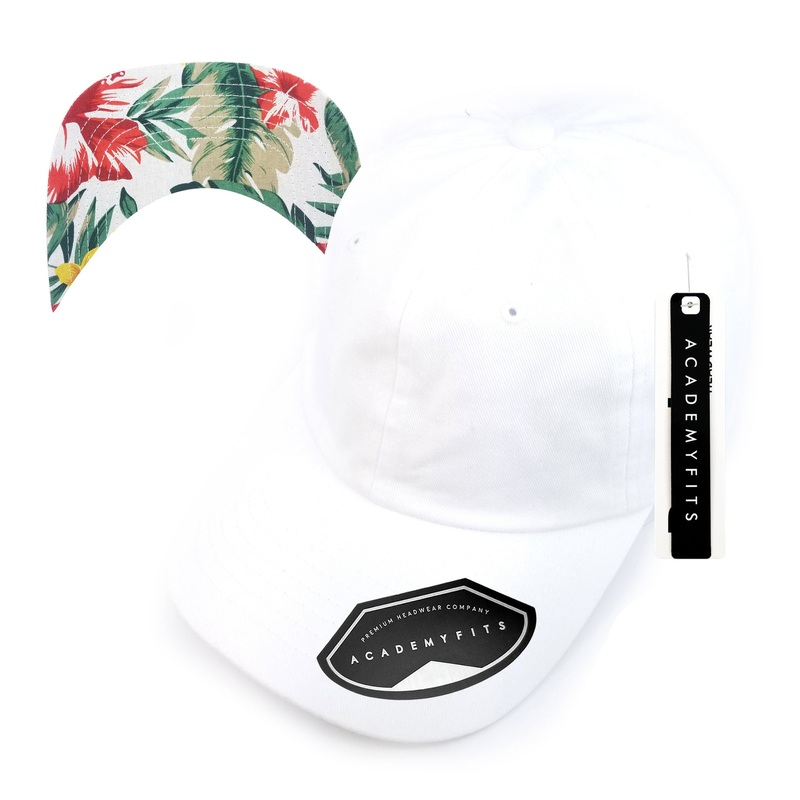 Academy Fits Floral Undervisor Dad Hats 2200 White/White
