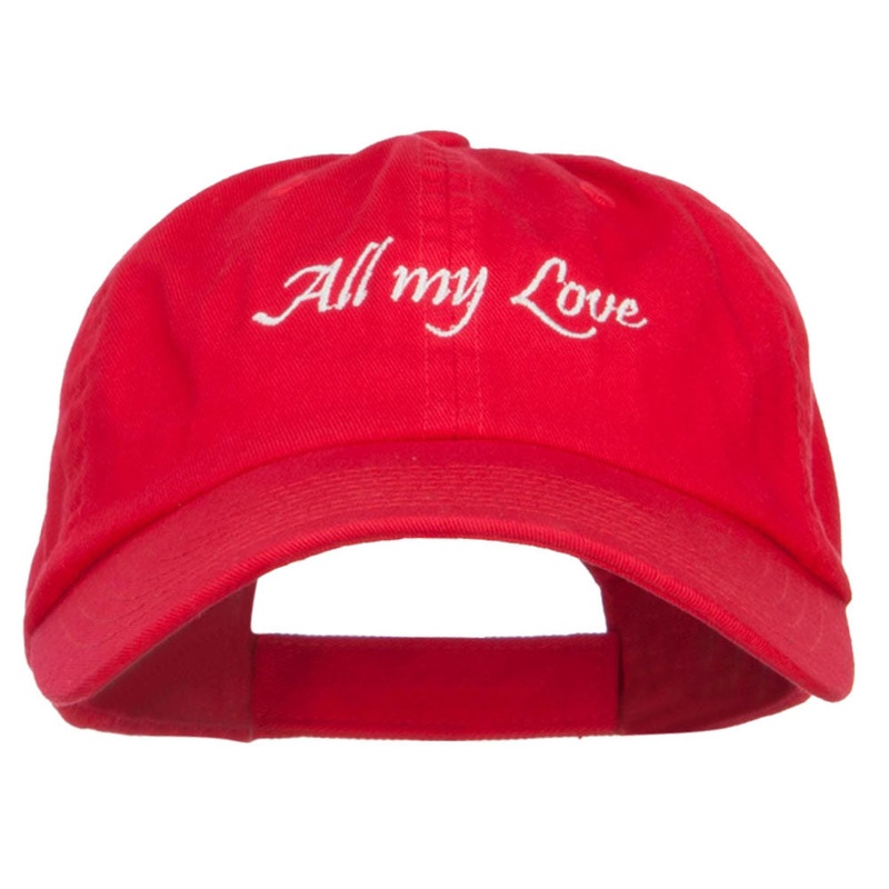 All My Love Embroidered Low Cap Red One Size