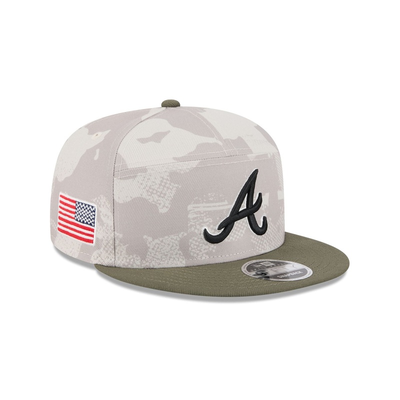 Atlanta Braves Armed Forces Day 2025 Split Panel 9FIFTY Snapback Hat One Size