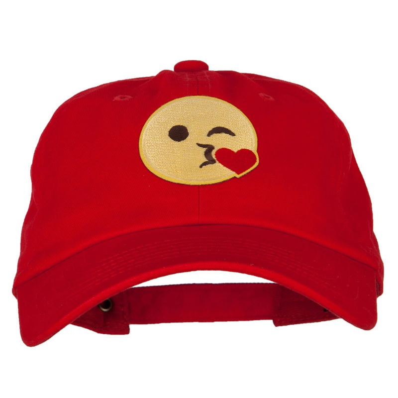 Blow Kiss Icon Patched Unstructured Washed Cap Red One Size