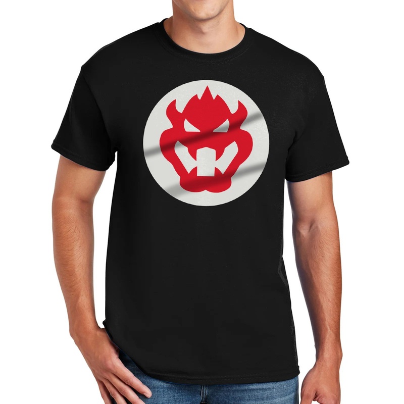 Bowser King Koopa Big Size Cotton Polyester DryBlend T-Shirt Black S