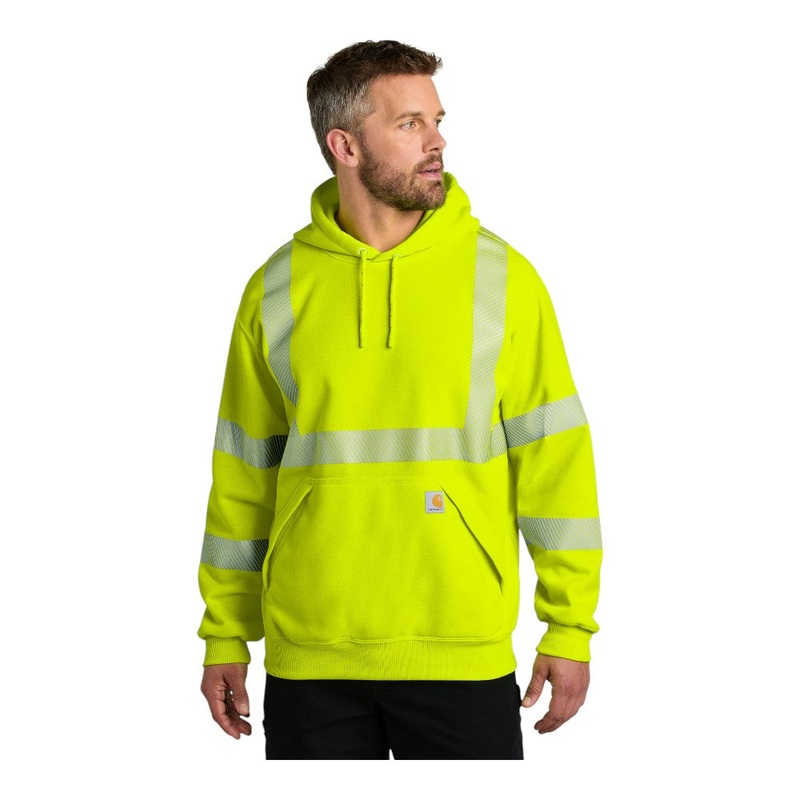 Carhartt CT104987 ANSI 107 Class 3 Hooded Sweatshirt Brite Lime S