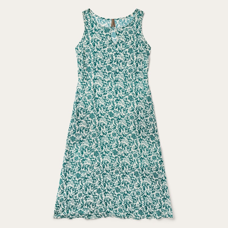Jade Floral Print Sleeveless Dress Green XS