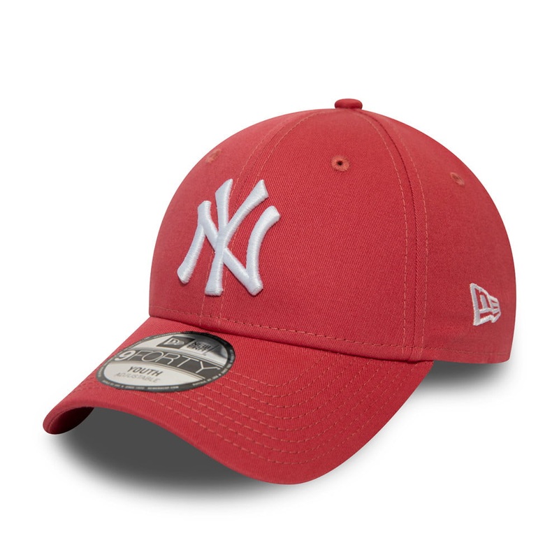 New Era Kids 9FORTY New York Yankees Baseball Cap – MLB League Essential – Coral CHILD ADJ.