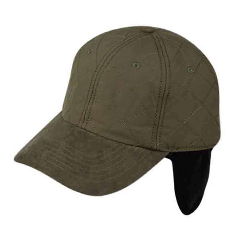 Quilted Waterproof Cap with Fleece Earflop – Elysiumland Hats Olive