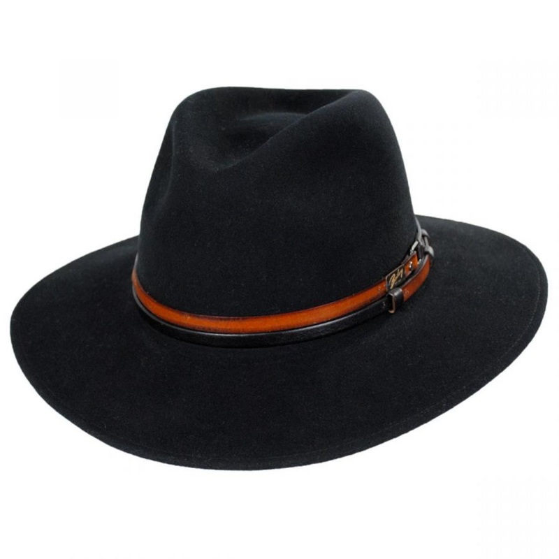 Stedman Elite Velour Wool Felt Fedora Hat BLACK S