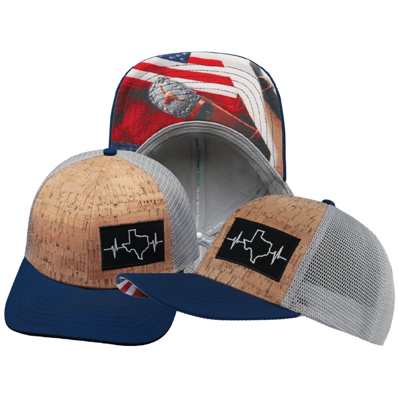Texas Hat – Baseball Hat Fit – Cork – Navy / Gray – Trucker Mesh