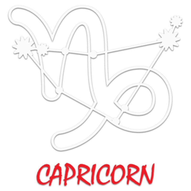 White Red Zodiac Capricorn Sign Default Title One Size
