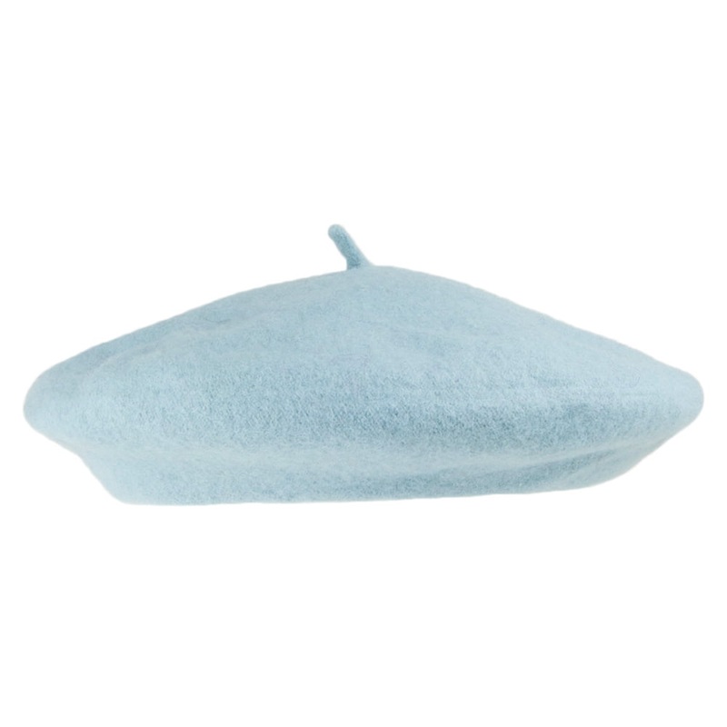 Wool Fashion Beret – Light Blue – Wholesale Pack – 200 Hats Prepack