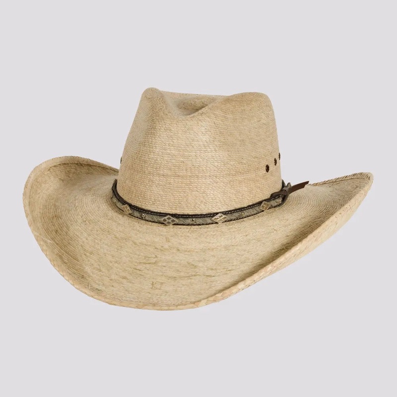 Wyatt | Mens Fine Mexican Palm Tycoon Cowboy Hat Natural SM