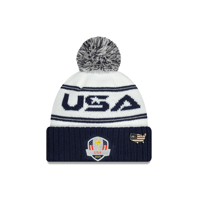 2025 Ryder Cup Team USA White Pom Knit Hat One Size