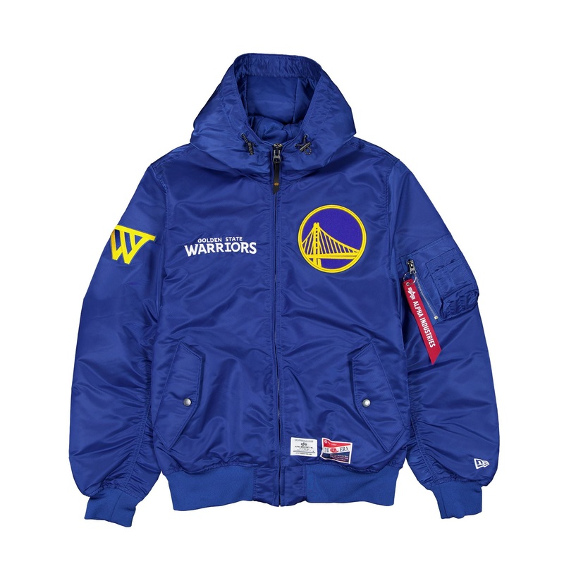 Alpha Industries x Golden State Warriors L-2B Hooded Bomber Jacket S