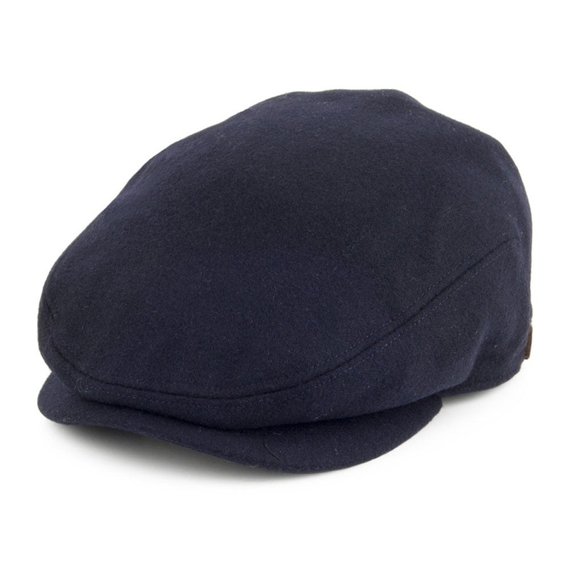 Barbour Hats Redshore Melton Wool Blend Flat Cap – Navy Blue S