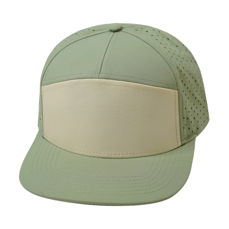 Blank – 7 Panel – Sage / Cream (Unisex) – Laser Mesh