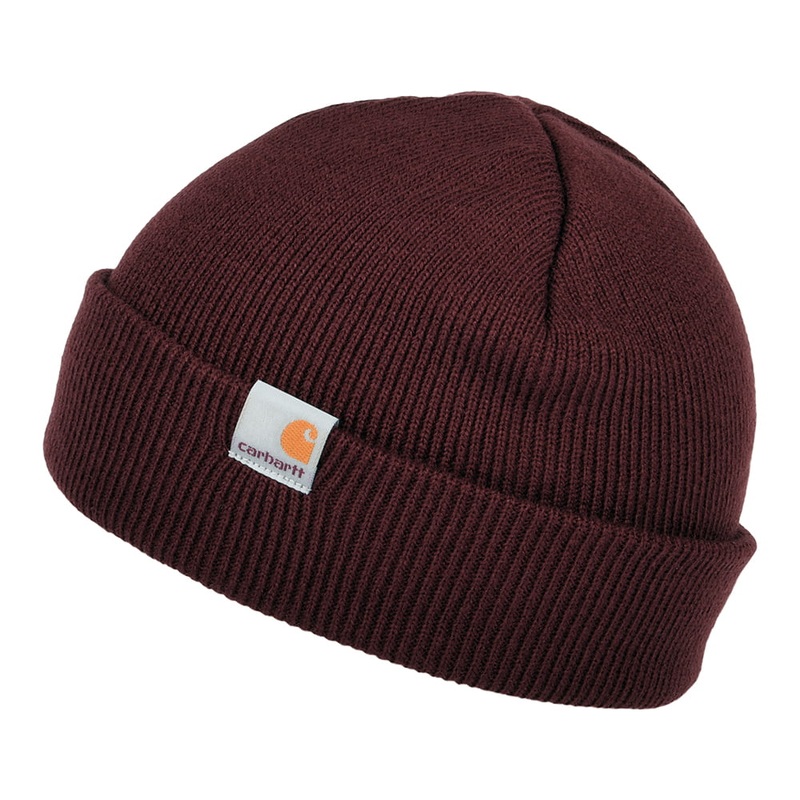 Carhartt WIP Hats Stratus Short Watch Beanie Hat – Wine OLD 1-Size