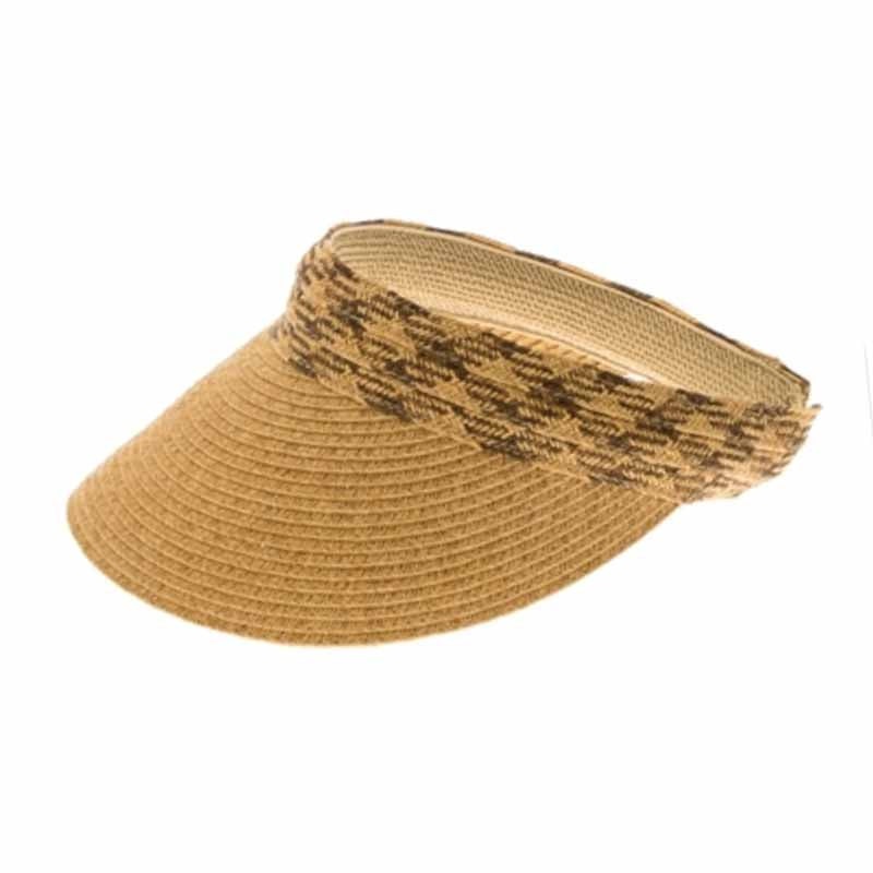 Clip On Sun Visor with Woven Straw Band – Boardwalk Style Natural