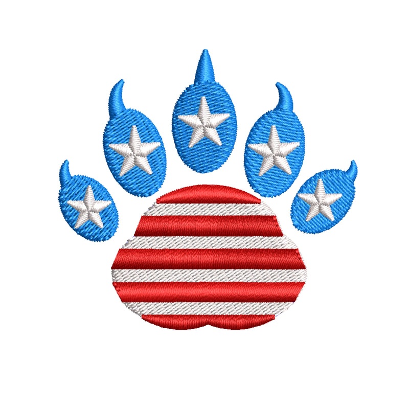 Flag Patterned Paw Flag Patterned Paw One Size