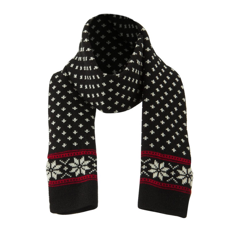Fleur Crest Designed Scarf Black One Size