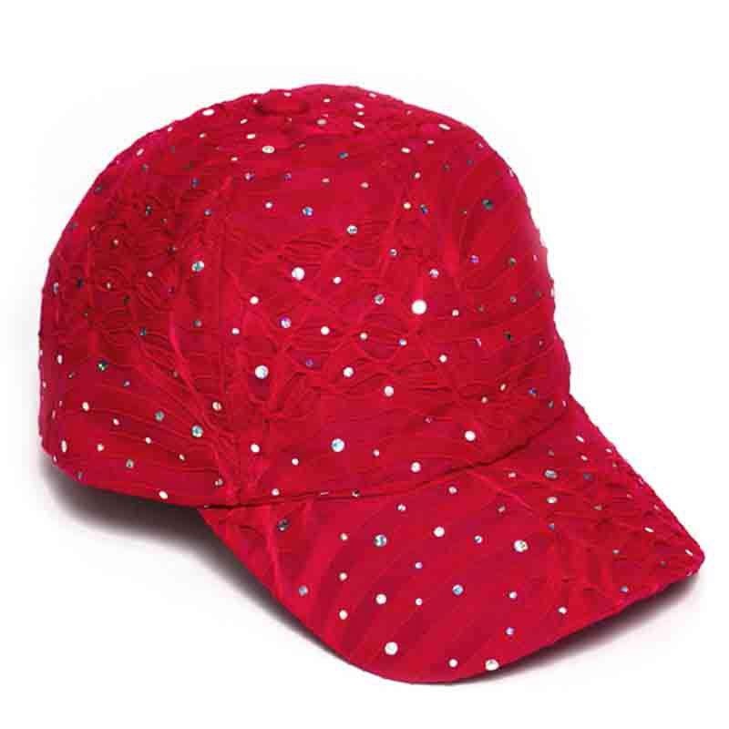 Glitter Striped Baseball Cap – Available in 12 Colors Red