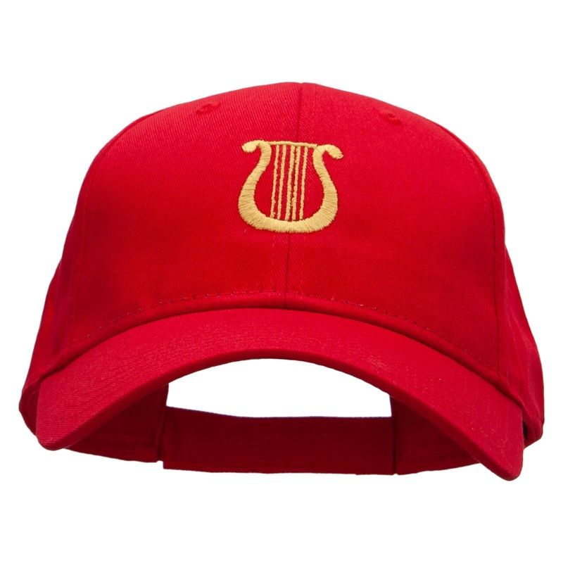 Lyre Embroidered Low Profile Cap Red One Size