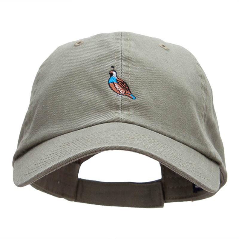 Mini Quial Embroidered Low Profile Dyed Cotton Twill Cap Olive One Size