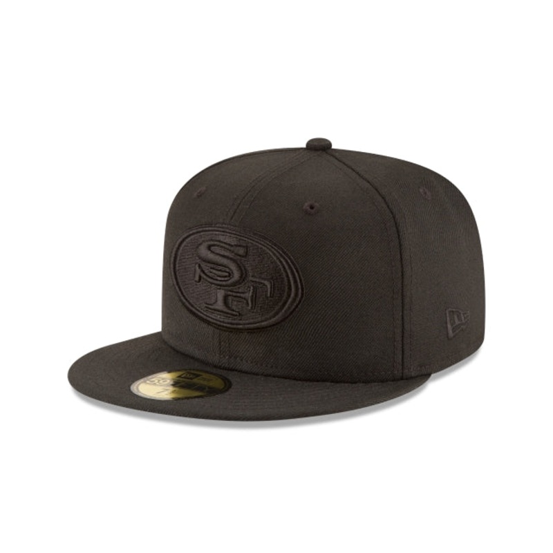 San Francisco 49ers Black On Black 59FIFTY Fitted Hat 6 7/8