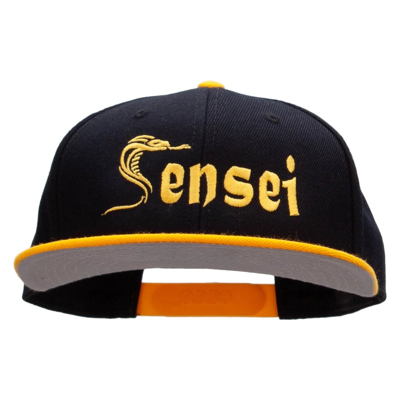 Sensei Snake Embroidered Wool Blend Pro Style Snapback Gold Black One Size