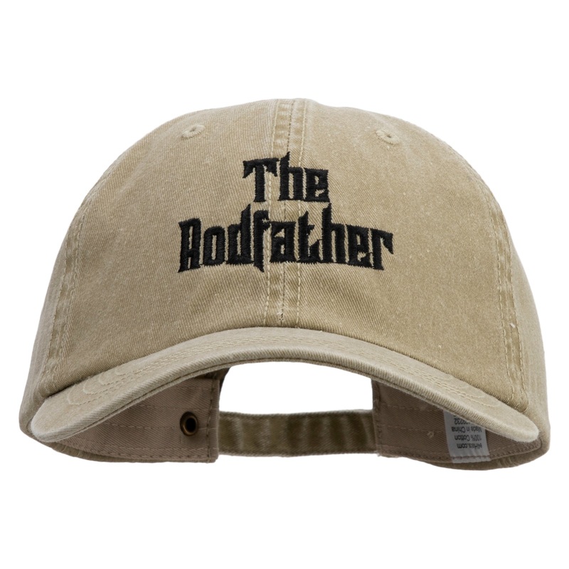 The Rodfather Embroidered Big Size Washed Pigment Dyed Cap Khaki XL-3XL