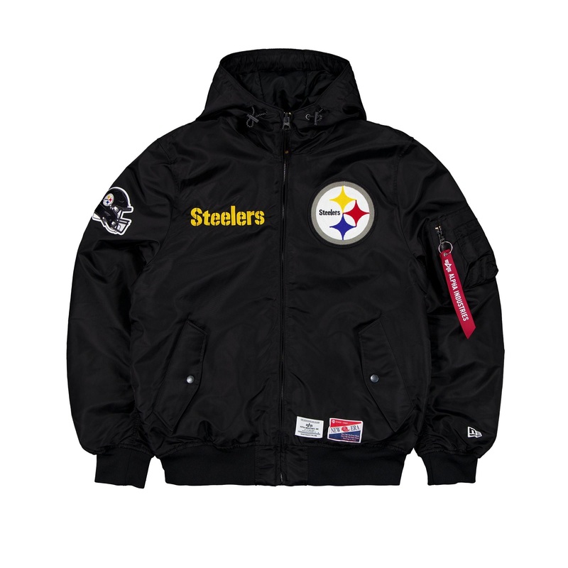 Alpha Industries x Pittsburgh Steelers L-2B Hooded Bomber Jacket S
