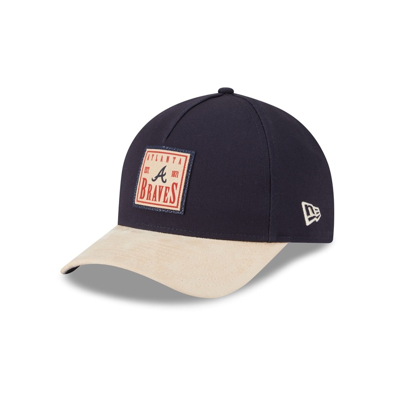Atlanta Braves Suede Patch 9FORTY M-Crown A-Frame Adjustable Hat One Size