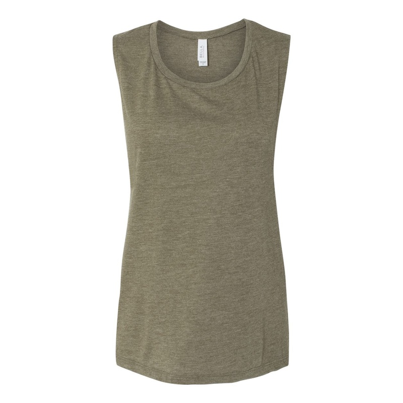 Bella + Canvas 8803 Women’s Flowy Scoop Muscle Tank – Heather Olive Heather Olive S