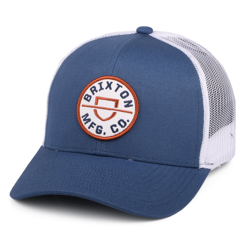 Brixton Hats Crest NetPlus MP Trucker Cap – Slate Blue-White Adjustable